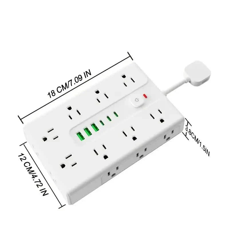 22-in-1 Multi-Functional Power Strip – 16 Sockets, 3 USB-A & 3 USB-C
