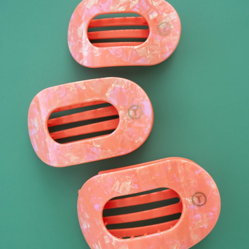 Dreamsicle Large Flat Round Hair Clip